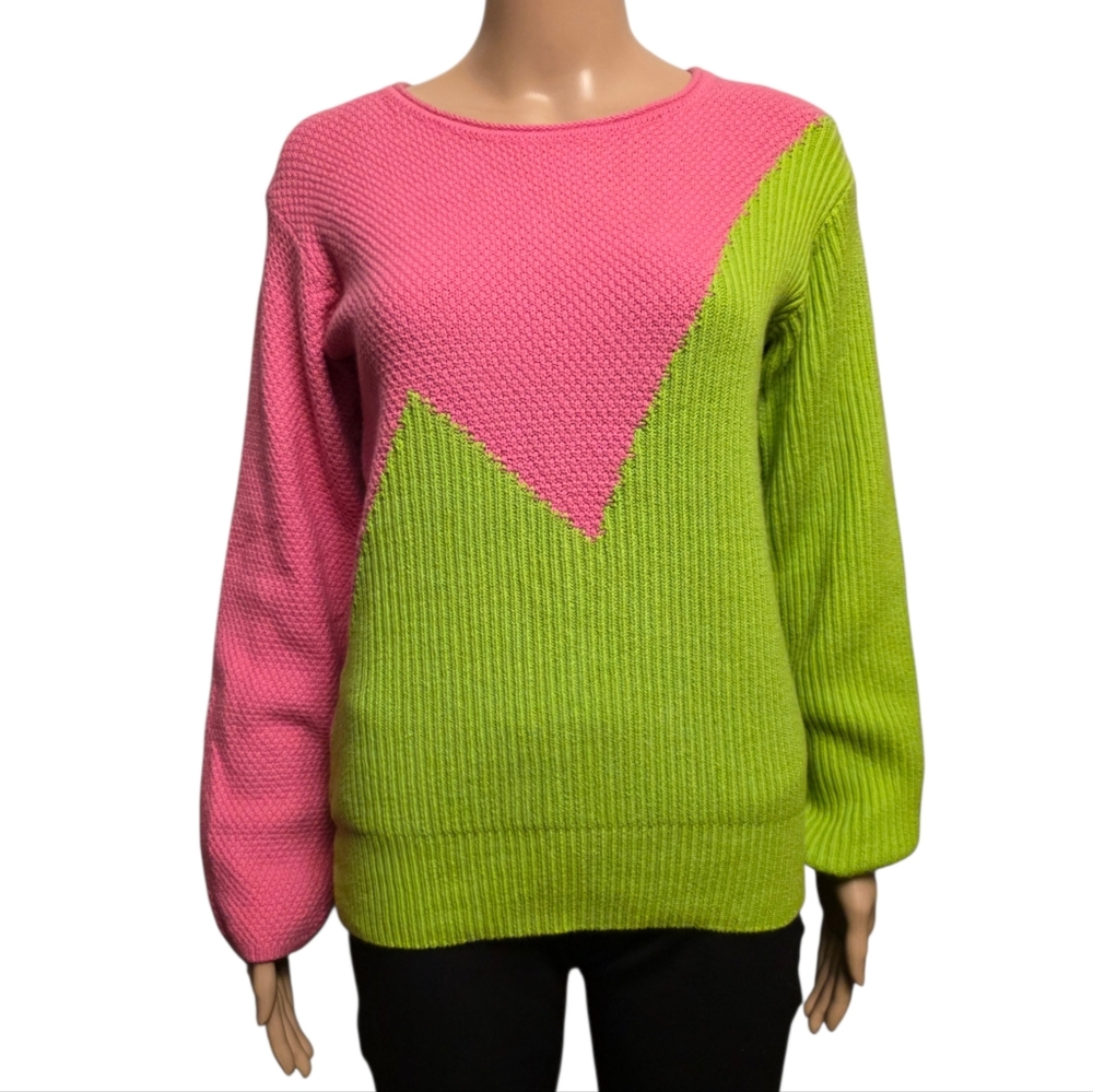 Victor Glemaud Vibrant Pink and Green Sweater Size XXS